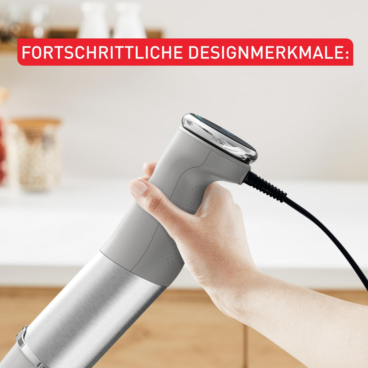 Tefal Quickchef+ 3-in-1 XL Blender/Micser/Spumier, 1000 W, control intuitiv al vitezei, buton Turbo, tehnologie cu cuțit Powelix, oțel inoxidabil, gri, HB67MB30