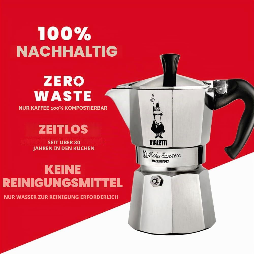 Bialetti espresso maker plus 250 g Perfect Moka Bialetti, non-induction capable, 3 cups (130 ml), aluminum, 0003544