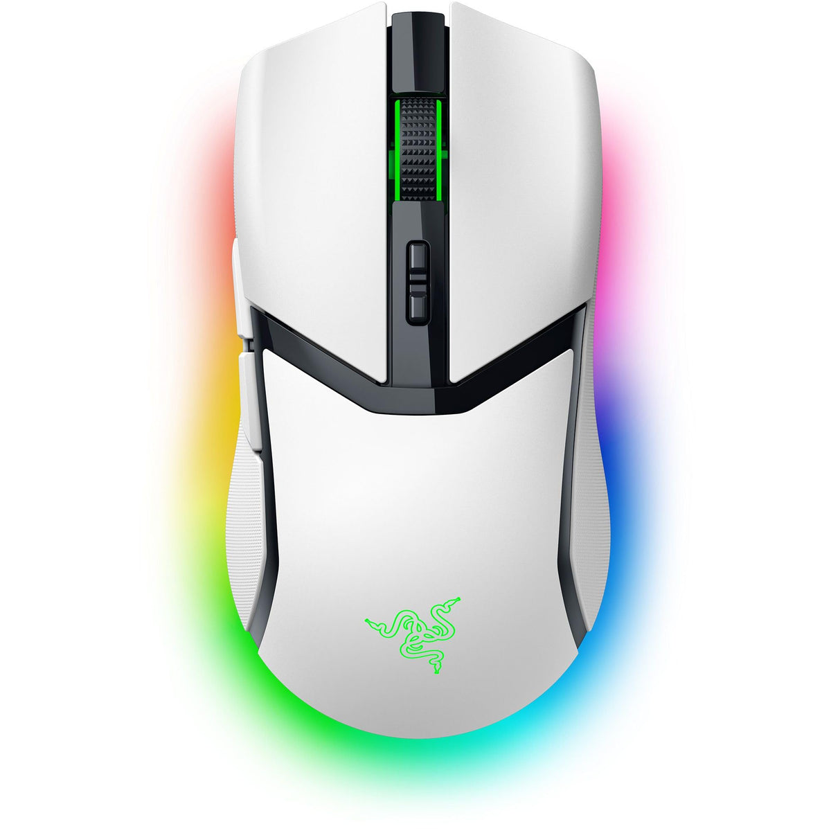 Razer Cobra Pro - mouse de gaming wireless cu RGB - senzor optic Focus Pro cu 30K DPI (10 butoane personalizabile, polling wireless HyperSpeed de 8K Hz, Bluetooth, iluminare Chroma cu 11 zone) Alb - RZ01-04660200-R3G1