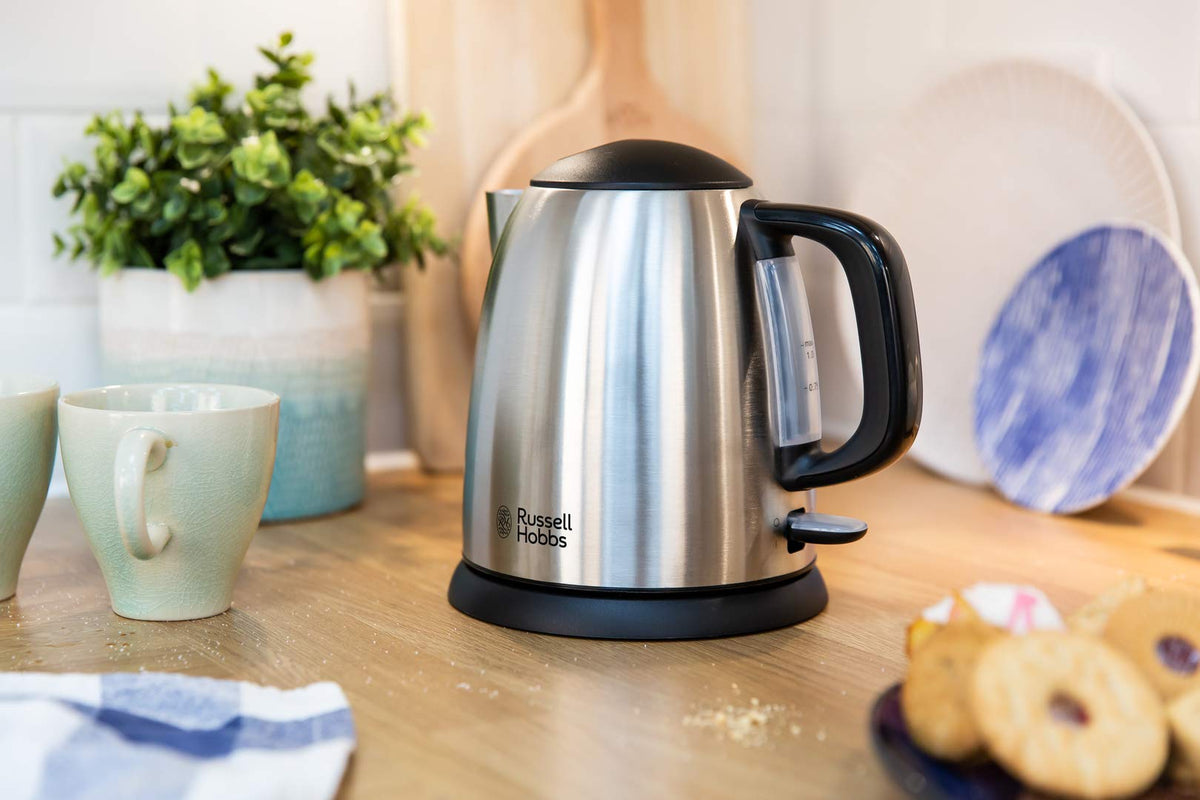 Russell Hobbs Kettle, 1.0 l, Brushed Stainless Steel, 2400 Watt - 24990-70