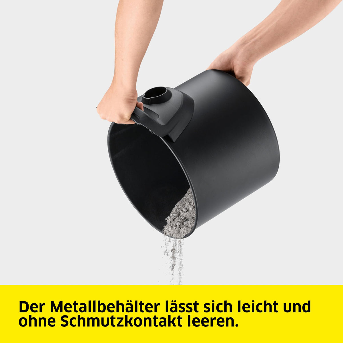 Kärcher Ash Vacuum AD 2, rated power consumption: 1000 W, metal container: 14 l, suction hose: 1.2 m, integrated filter cleaning, flat pleated filter, metal coarse dirt filter - 1.629-711.0