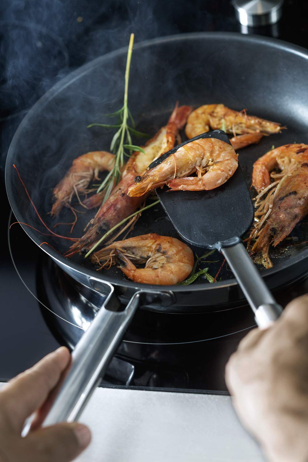 RÖSLE ELEGANCE frying pan, high-quality universal pan with ProPlex non-stick coating, 28 cm, 18/10 stainless steel, suitable for induction, dishwasher safe, 51 x 29.5 x 6.4 cm - 13212