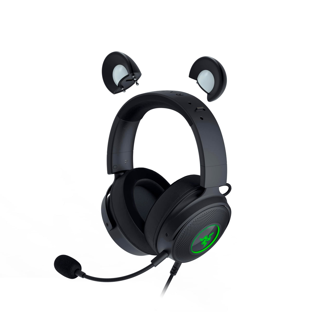 Razer Kraken Kitty V2 Pro - Wired RGB headset with interchangeable ear cups and reactive stream lighting (TriForce Titanium 50mm drivers, HyperClear cardioid microphone) Black - RZ04-04510100-R3M1