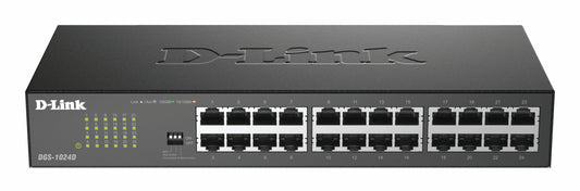 D-Link DGS-1024D Gigabit Ethernet Switch (24 ports, 10/100/1000 Mbit/s, easy plug & play installation, fanless) - DGS-1024D/B