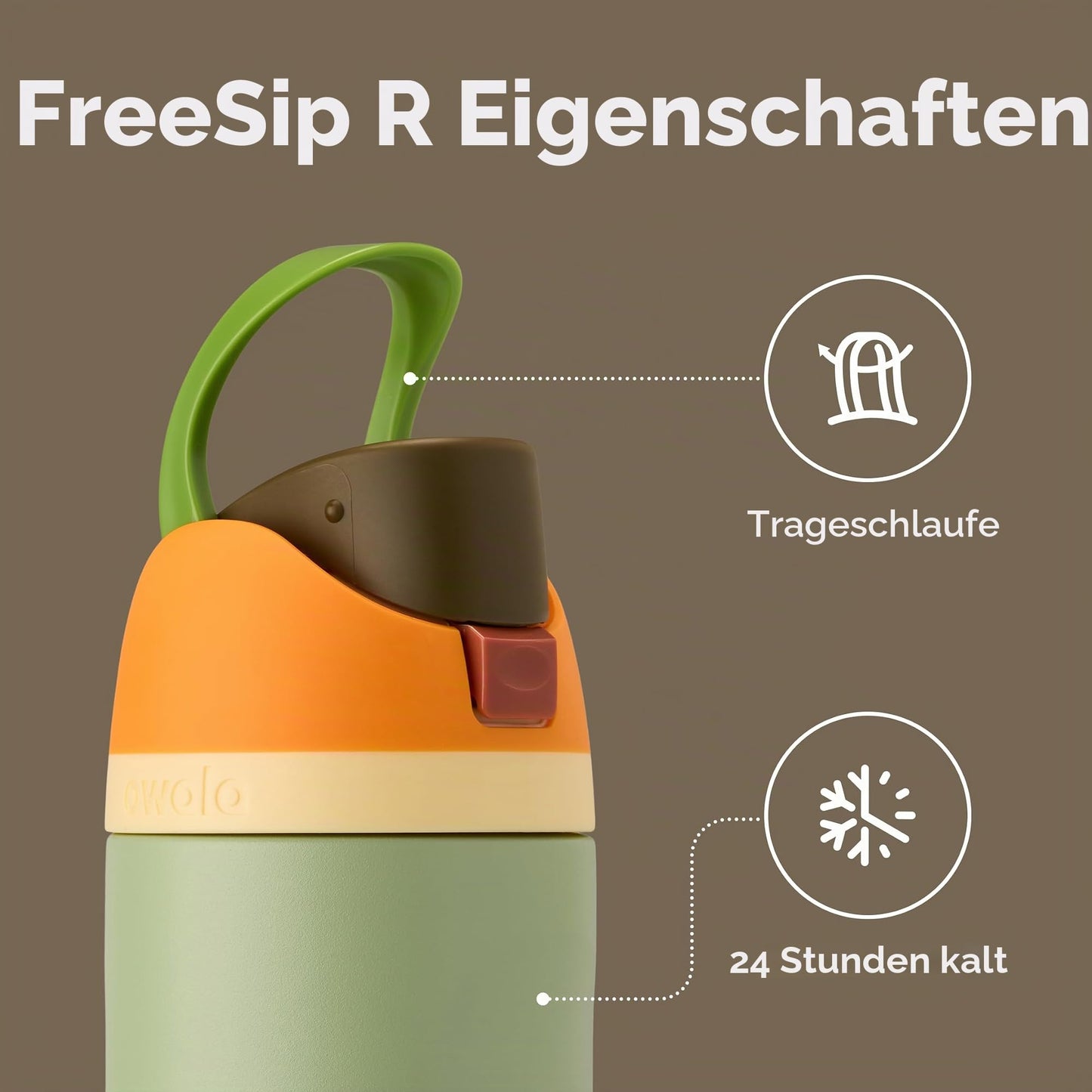 Owala FreeSip Insulated Stainless Steel Drinking Bottle with Straw, 710ml - BPA Free, Ideal for Sports, Fitness, Outdoor and Travel, Camo Cool - C06057