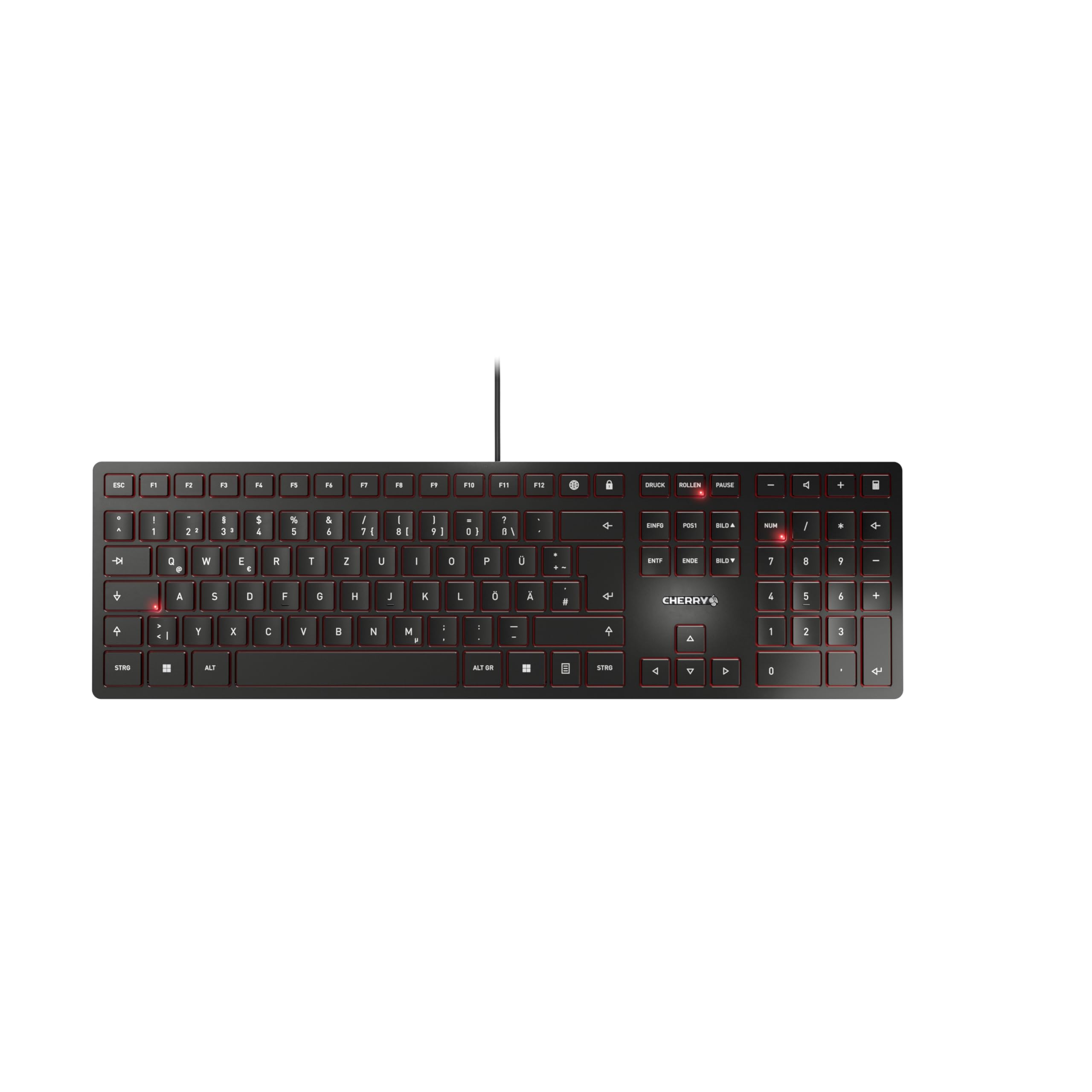 CHERRY KC 6000 Slim - USB Keyboard - Ultra-flat design - Wired - German layout - QWERTZ keyboard - Black - JK-1600DE-2
