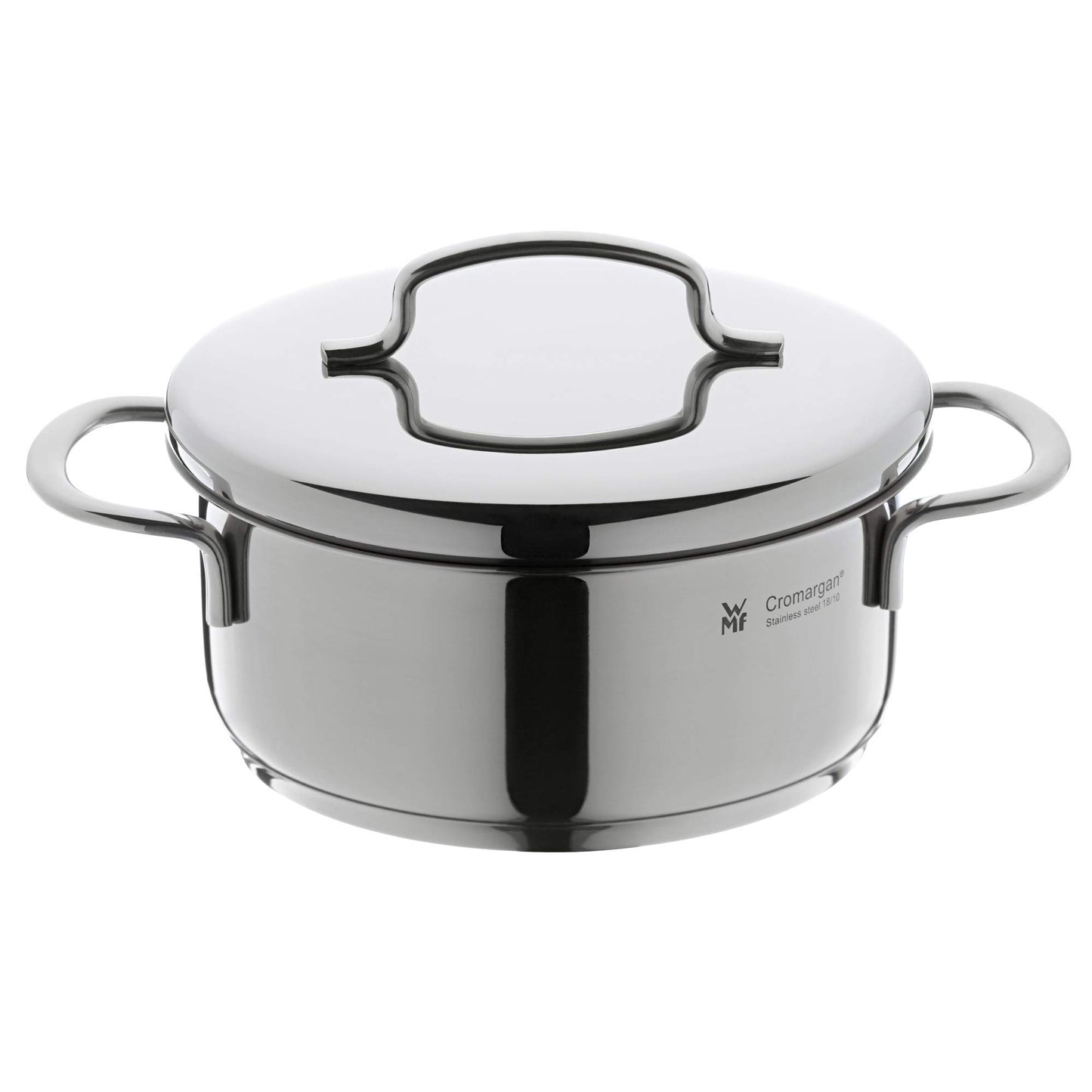 WMF mini cooking pot small 14cm, small cooking pot, metal lid, small pot, roasting pot induction 0.9l, polished Cromargan stainless steel, stackable, for small portions, single households - 0714766040