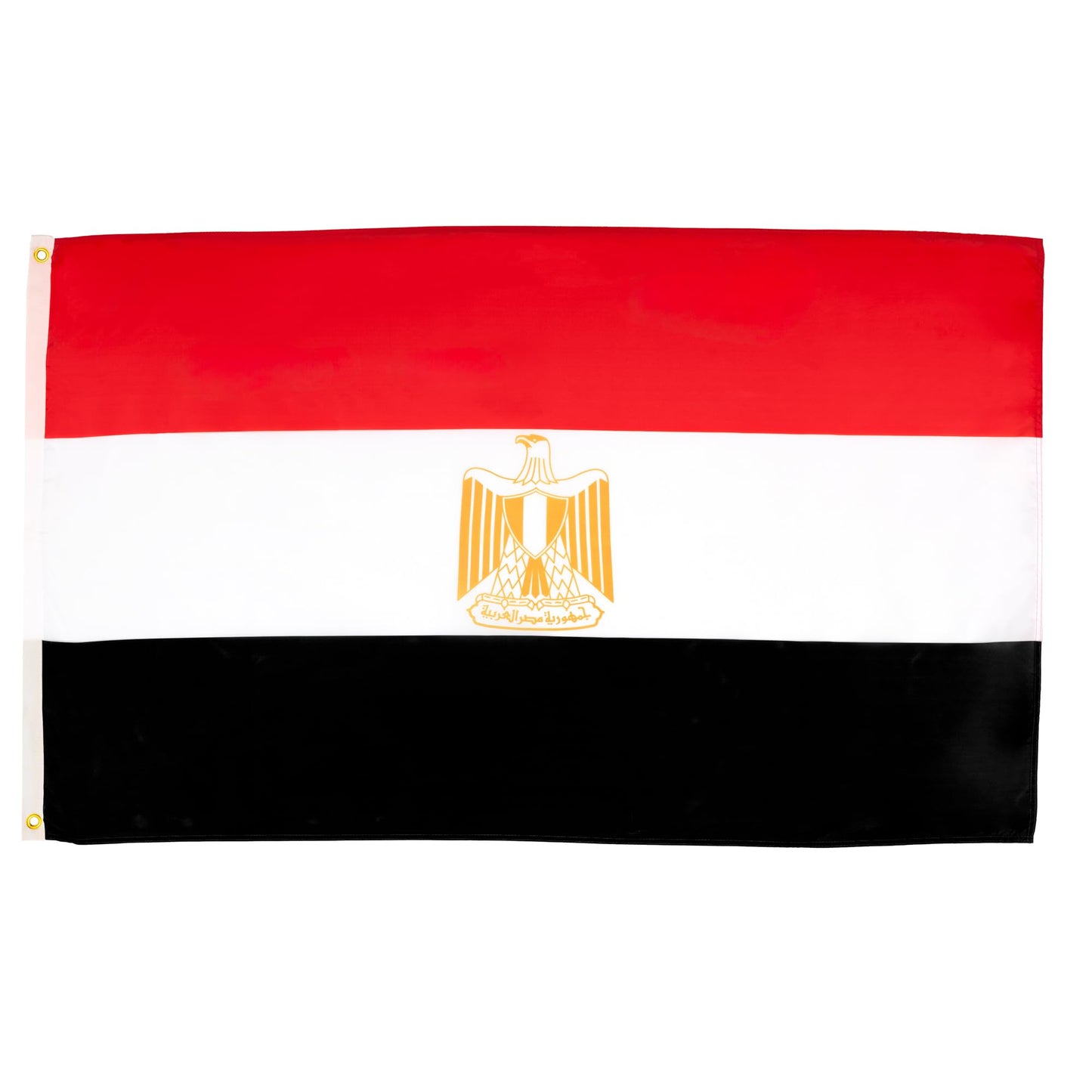 AZ FLAG - Egypt Flag - 250x150 cm - Large Egyptian Flag 100% Polyester with Brass Eyelets - UV Resistant - Vives Colors - 300g - 3701036346403