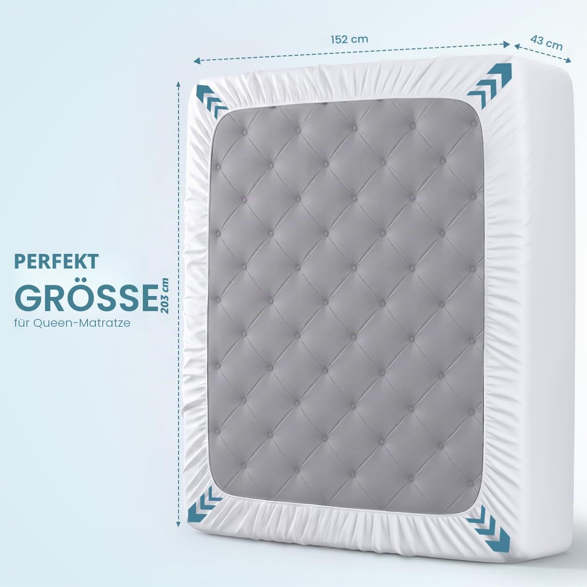Utopia Bedding Premium 200 GSM 100% Waterproof Mattress Protector, Terry Mattress Cover, Breathable, Fitted Style All Around Elastic (Queen) - UB0051