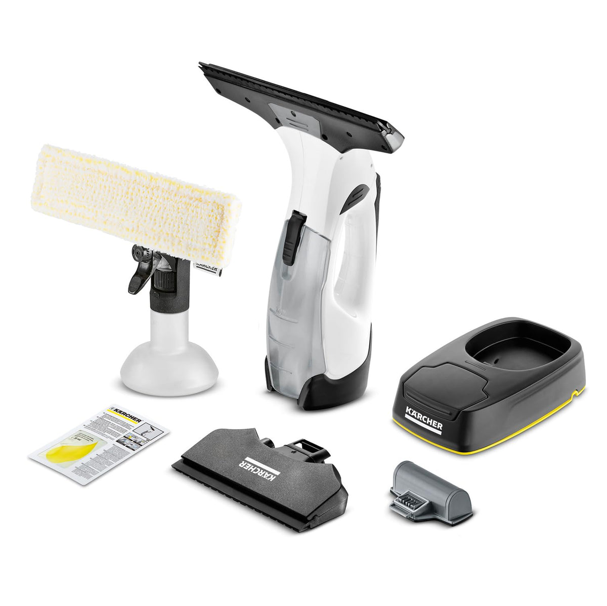 KÄRCHER Window Vacuum WV 5 Plus N Battery, with additional battery, LED battery status indicator, 2 suction nozzles, spray bottle with microfiber cover, 20 ml window cleaner concentrate - 1.633-702.0