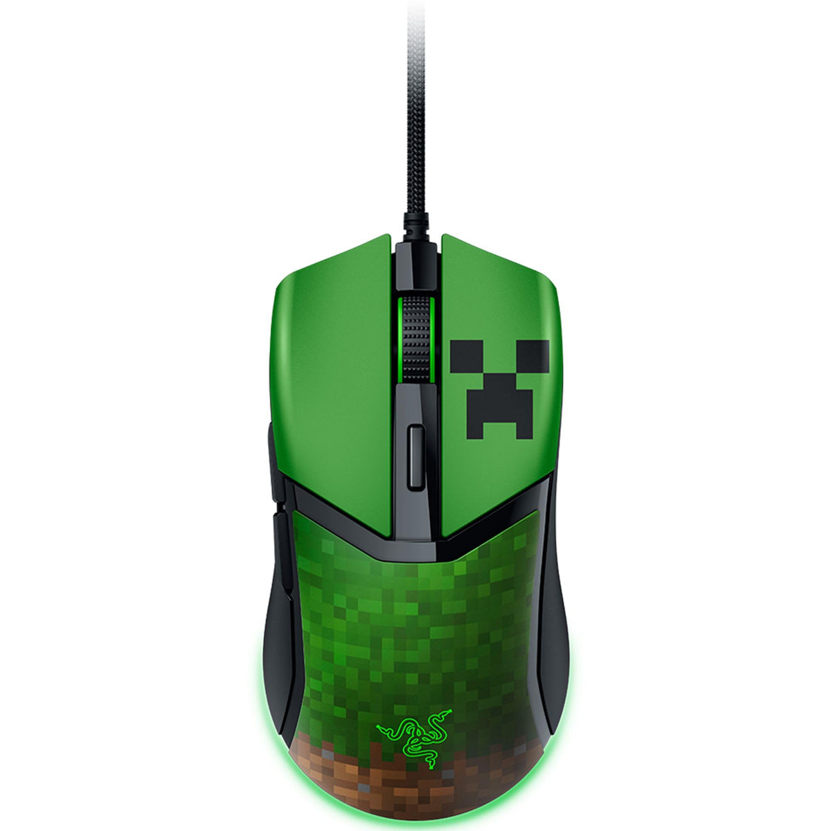 Razer Cobra Minecraft Edition - Lightweight wired gaming mouse - 8500 DPI sensor (58g, 3rd Gen optical mouse switches, Chroma lighting with gradient underglow, Speedflex cable) Minecraft - RZ01-04650200-R3M1