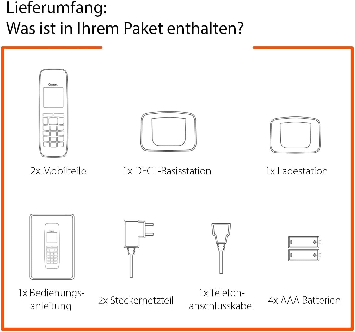 Gigaset PURE 120A Duo - 2 cordless telephones with answering machine - ECO DECT - call protection - illuminated display - hearing aid compatible, anthracite black [Compatible in DE, IT, FR, NL, BE, Che, AUT] - L36852-H3125-R143