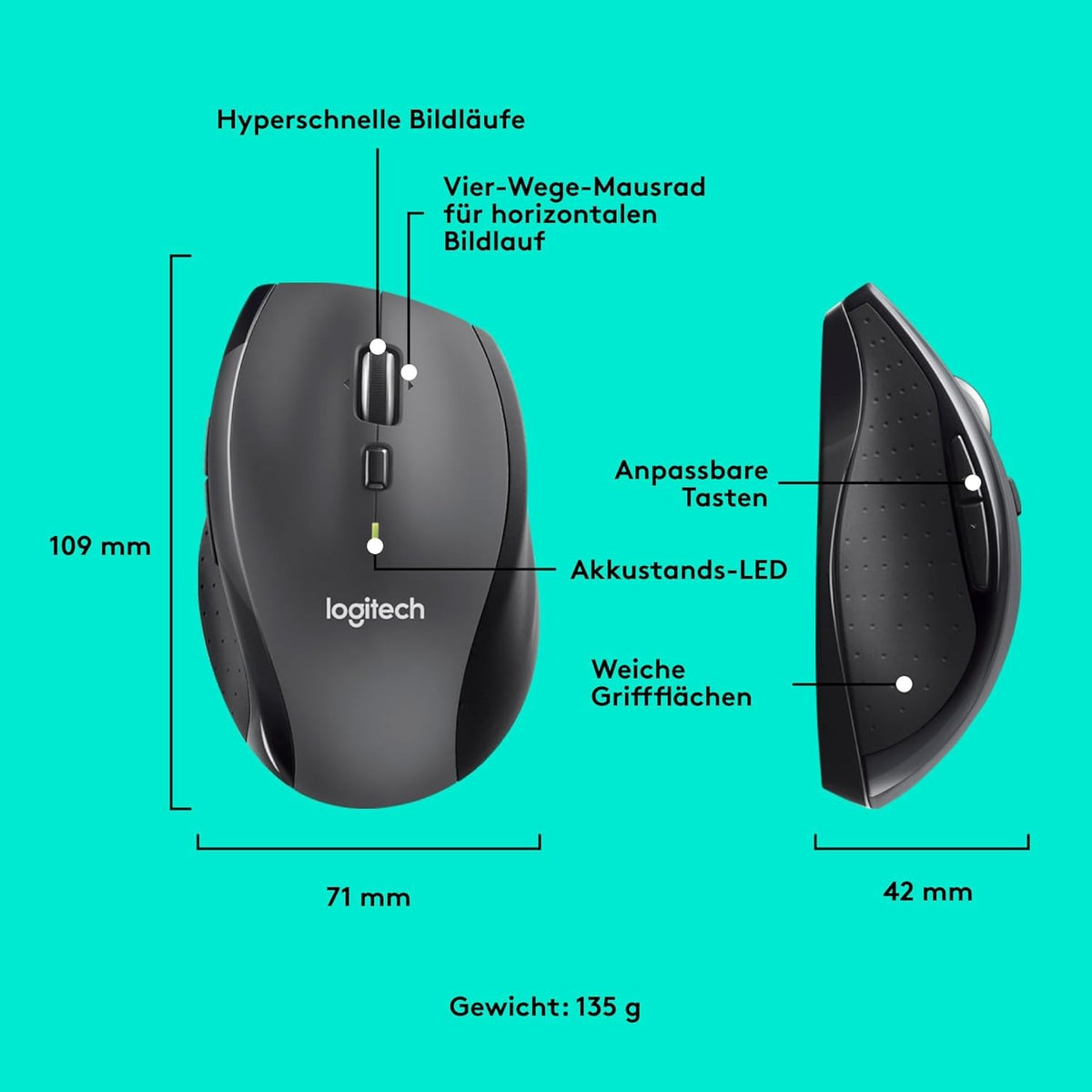 Logitech M705 Marathon Wireless Mouse - 910-001949
