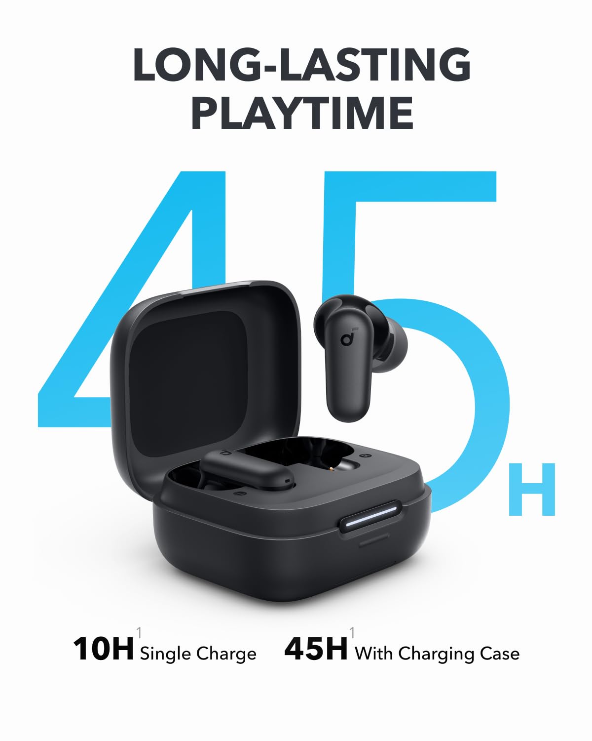 soundcore P30i by Anker Noise Canceling Earbuds, smart noise cancellation, powerful bass, 45h playtime, 2-in-1 case and cell phone stand, IP54, wireless headphones, Bluetooth 5.4 (refurbished)