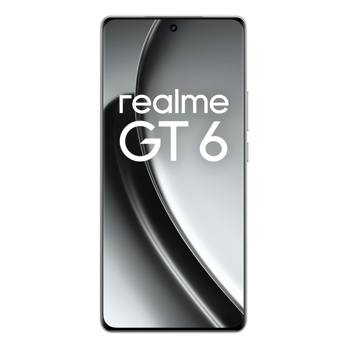 Smartphone realme GT6 5G 12+256 GB, chipset Snapdragon 8s Gen 3, display ultra luminos 6000nit, cameră Sony LYT-808 OIS, încărcare 120W SUPERVOOC, baterie masivă de 5500mAh, Fluid Silver (fără adaptor) - RMX3851
