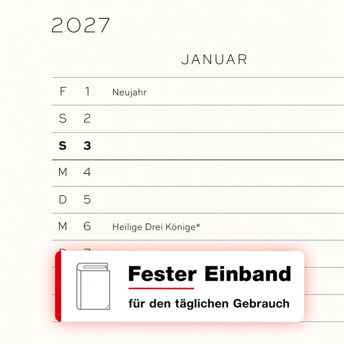 LEUCHTTURM1917 Weekly Calendar 2027 Medium (A5) with Notebook - German Appointment Planner, Spring Leaf, January-December 2027, Weekly Overview on the Left + Notes Page on the Right - 400053