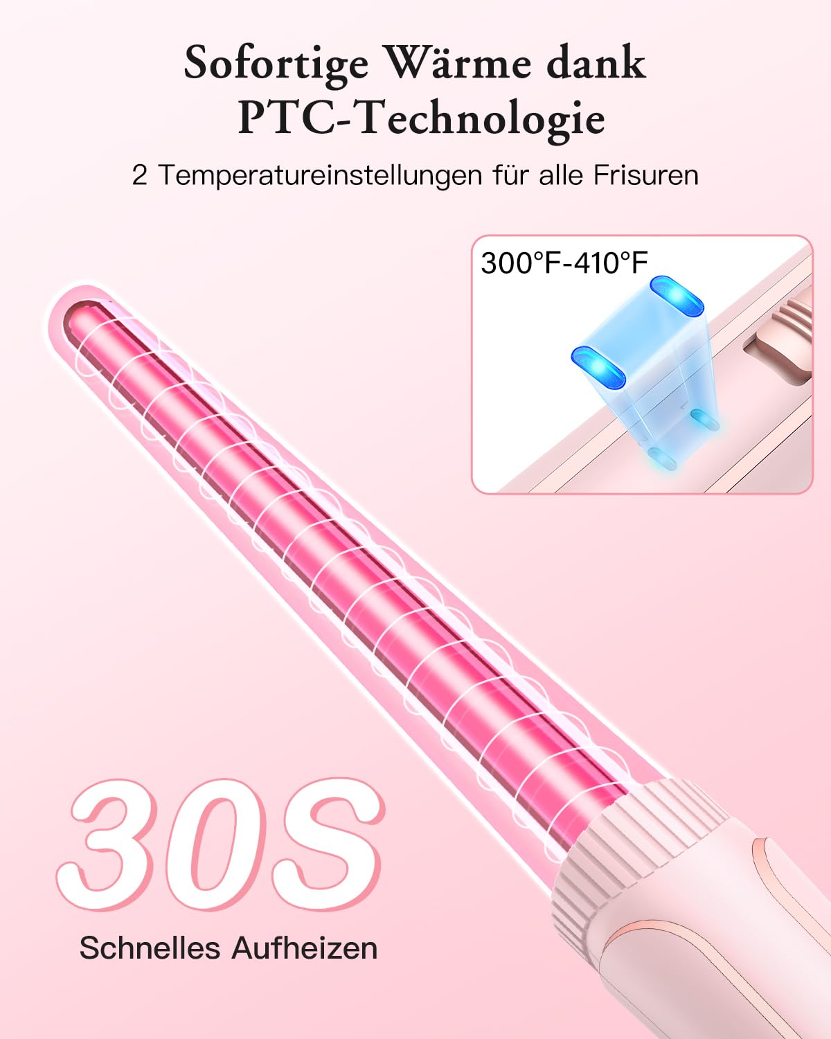 BESTOPE PRO Curling Iron Set 5 in 1 Wave Iron - Curling Irons 3 Barrels for Large No Curls Ceramic Curlers with Various Attachments with Glove and 2 Clips - MD-J18