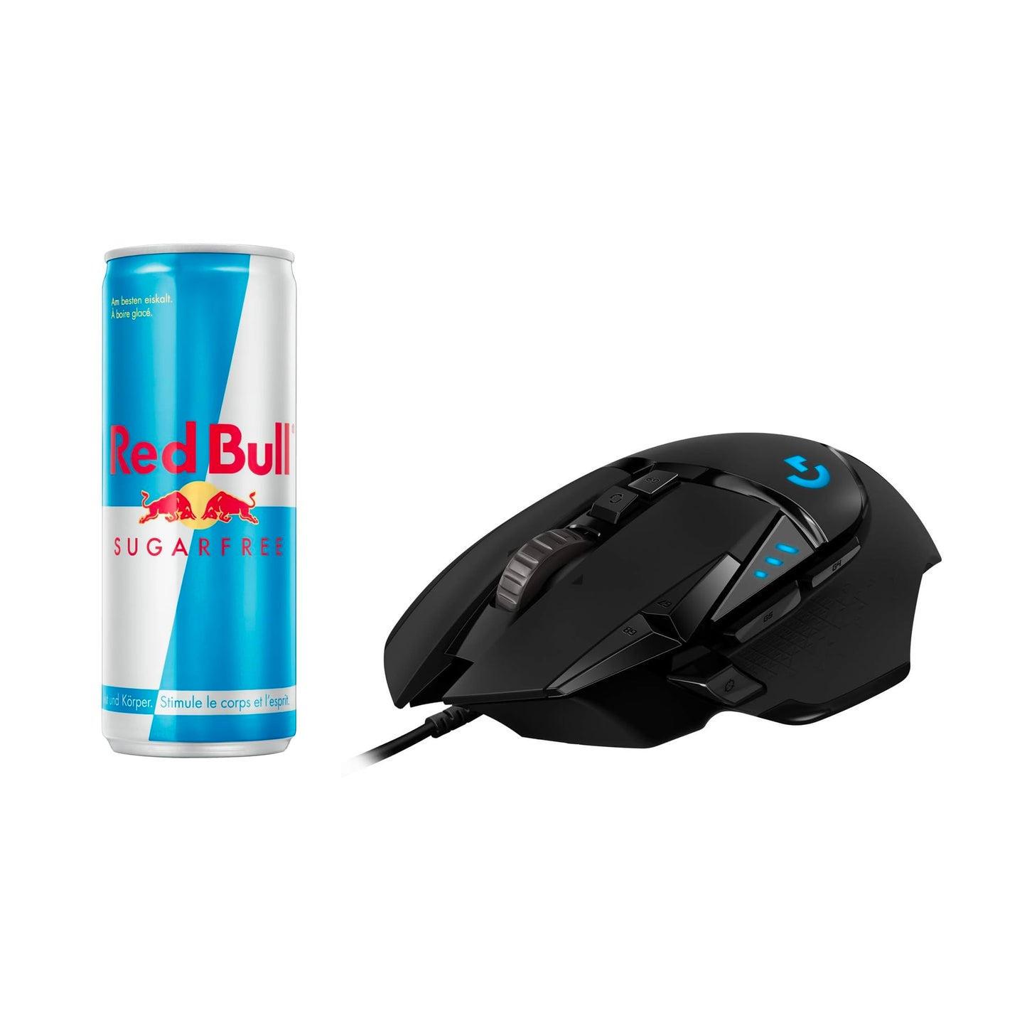 Logitech G502 HERO high-performance gaming mouse + Red Bull Energy Drink