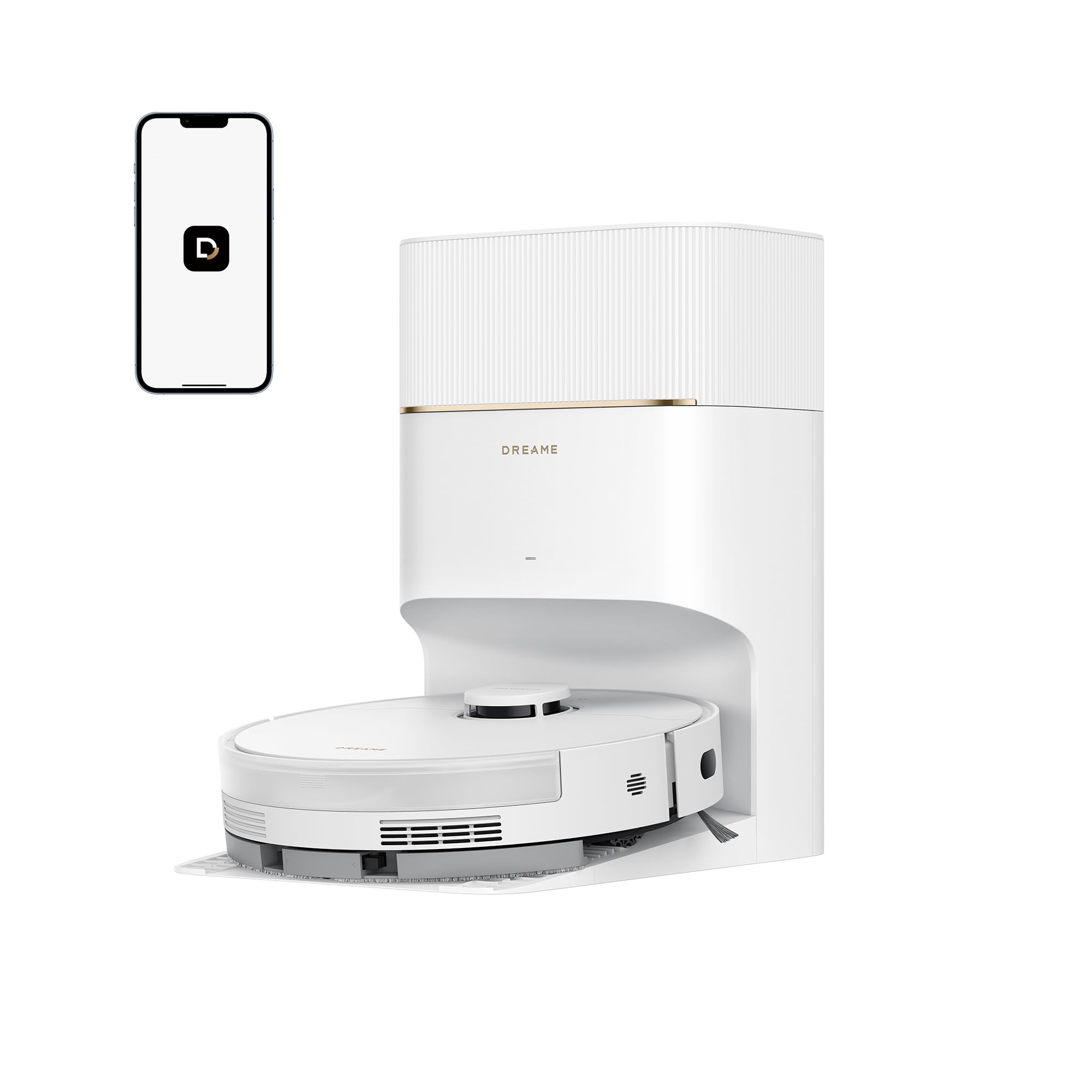dreame D20 Pro Plus vacuum robot, 13,000 Pa suction power, DuoBrush for animal hair, corner cleaning, self-removal, obstacle prevention. with LDS navigation & laser, vacuums and mops, hard floors & carpets, 5,200 mAh battery - ‎RLD43SD