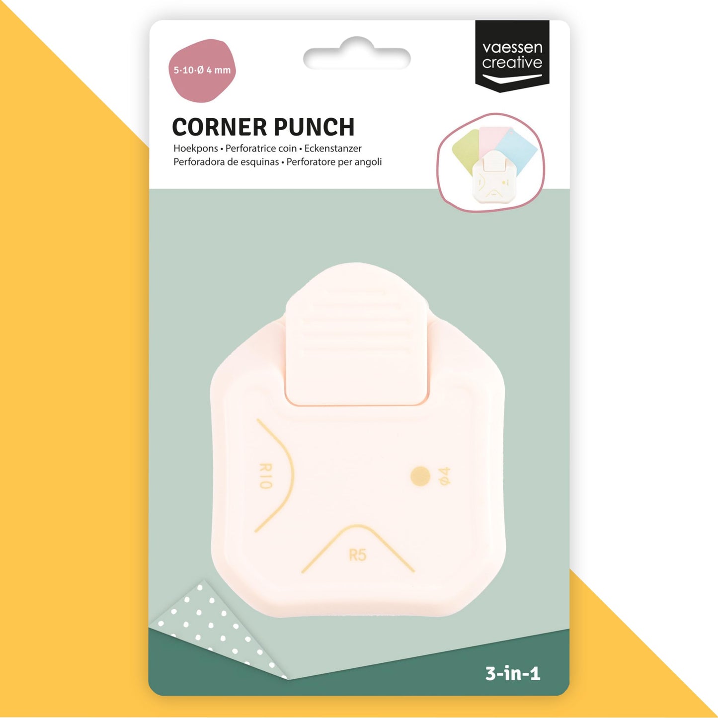 Vaessen Creative 3-in-1 corner punch 5-10mm Ø4mm - 2137-094