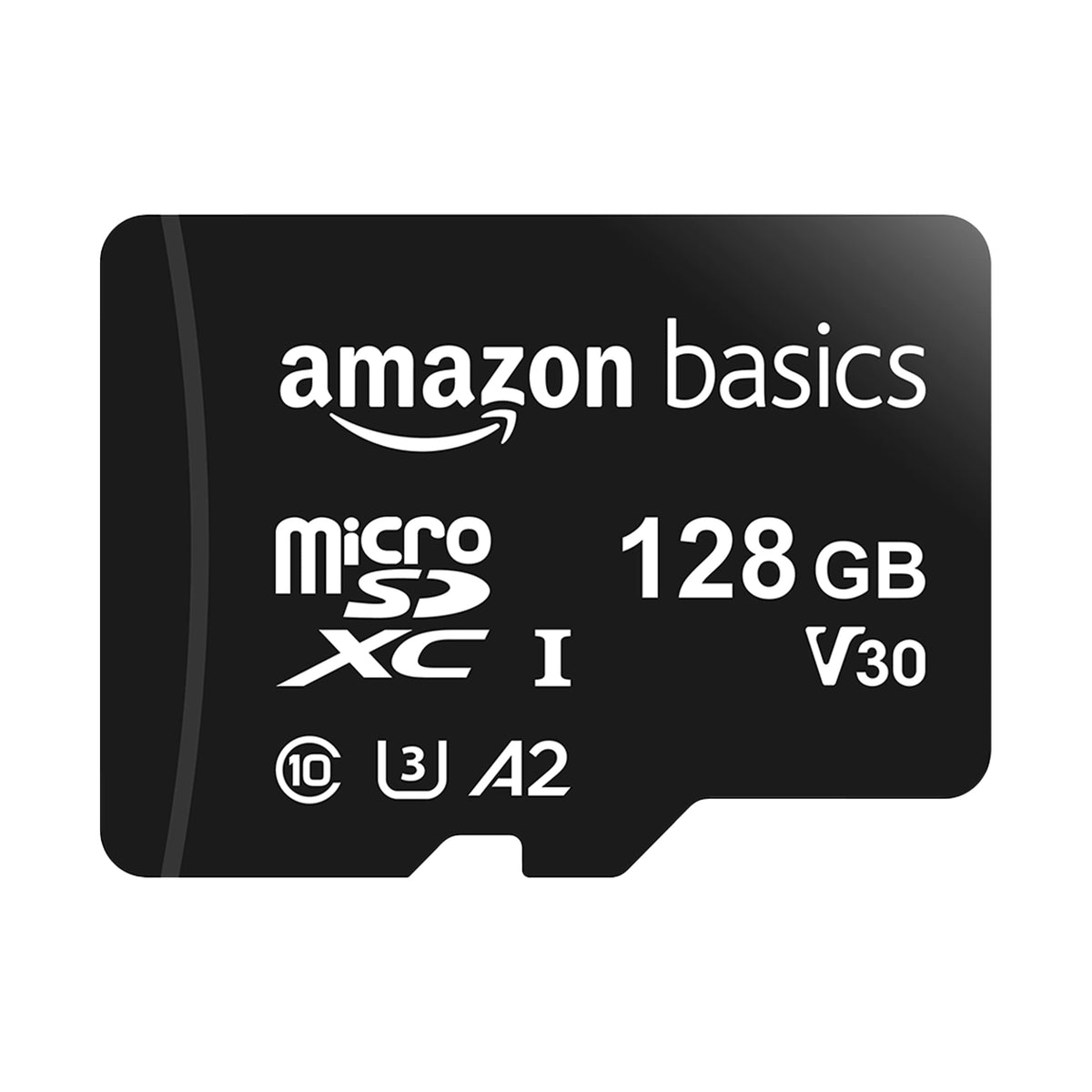 Amazon Basics microSDXC Memory Card with Full-Size Adapter, A2, U3, Read Speed up to 100 MB/s, 128 GB, Black - LSMICRO128GU3