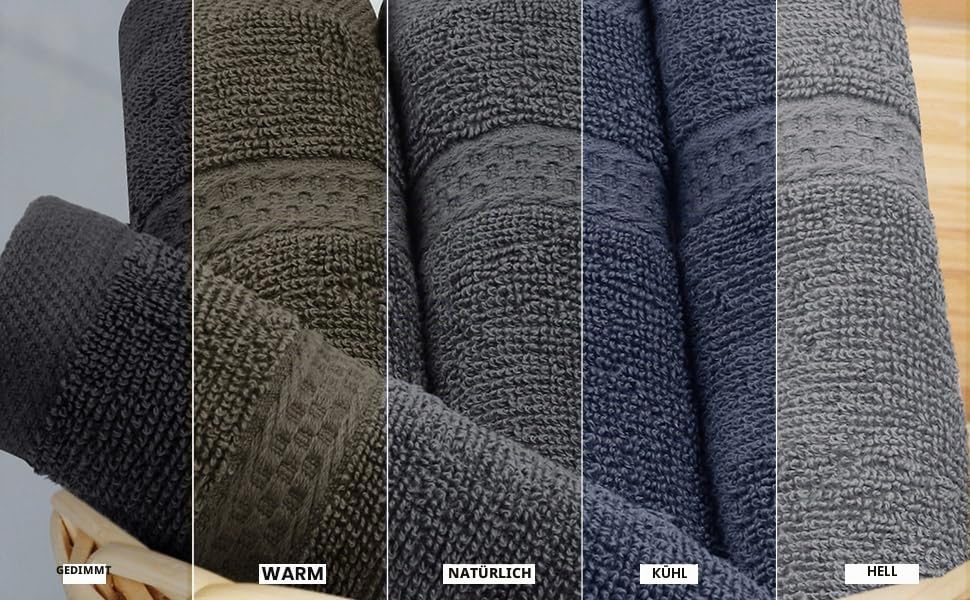 Utopia Towels - 8-piece cotton towel set with hanger - 2 bath towels, 2 hand towels and 4 washcloths - (gray) - UT0371