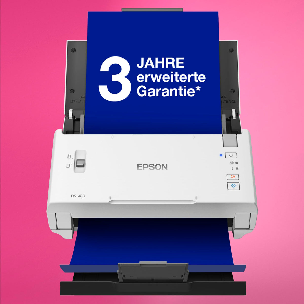 Workforce DS-410: Scanner de birou compact A4 cu alimentare de hârtie, alimentator automat de documente pentru 50 de foi și software Epson Document Capture Pro. - B11B249401