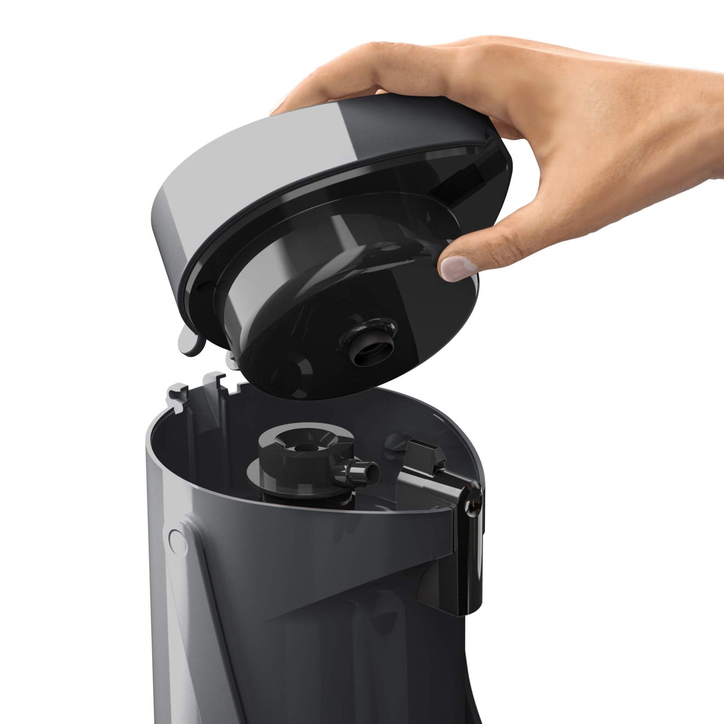 Emsa 515706 Ponza pump vacuum jug, thermos bottle, 1.9l filling volume, insulated cup, pressure lever, removable drip tray, anthracite