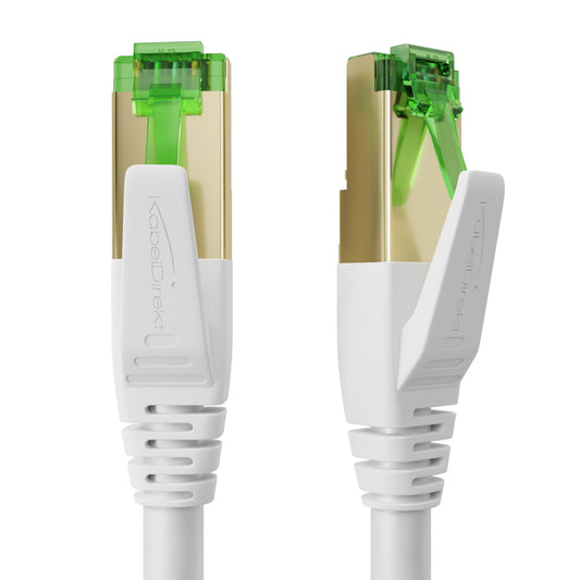 KabelDirekt - Cat 7 network cable, break-proof - 30m - 10 Gigabit LAN cable & Ethernet cable, available in 0.25-30m (patch cable for high-speed networks, PC, switch/router/modem, RJ45, white) - 1809