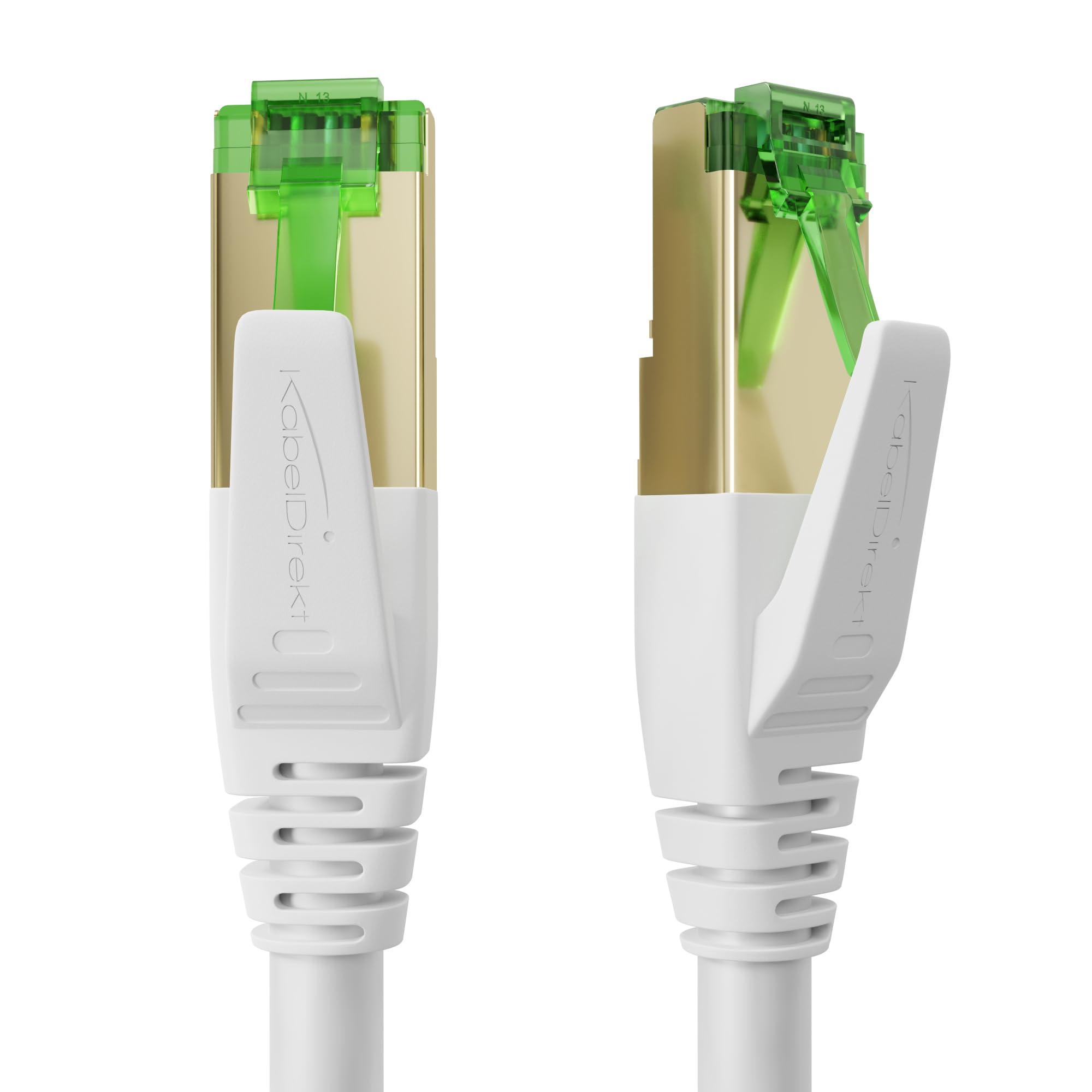 KabelDirekt - Cat 7 network cable, break-proof - 15m - 10 Gigabit LAN cable & Ethernet cable, available in 0.25-30m (patch cable for high-speed networks, PC, switch/router/modem, RJ45, white) - 1806