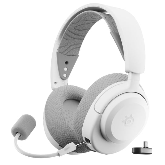 SteelSeries Arctis Nova 3P Wireless - Cască pentru PS5 și PC Gaming – Control prin aplicație – 40 de ore autonomie – Driveri cu magnet neodim – 2,4 GHz/Bluetooth – Microfon detașabil – Pentru PS5, PC, Switch - Alb - 61687