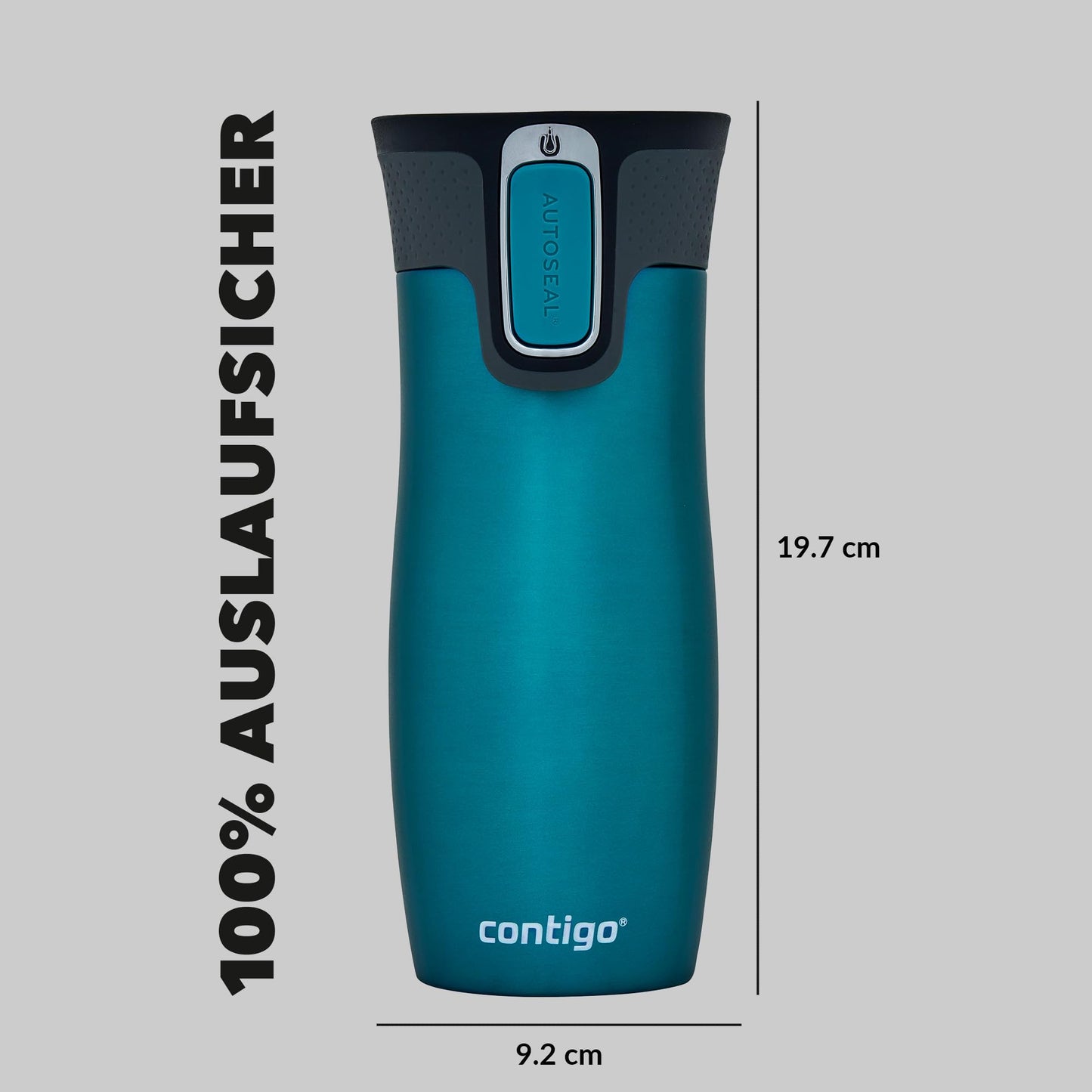 Contigo thermo mug West Loop Autoseal, stainless steel insulated mug, travel mug, coffee mug to go, leak-proof, 100% leak-proof, keeps hot for up to 5 hours/cold for 12 hours, 470 ml, BPA free, Bay - 2095846