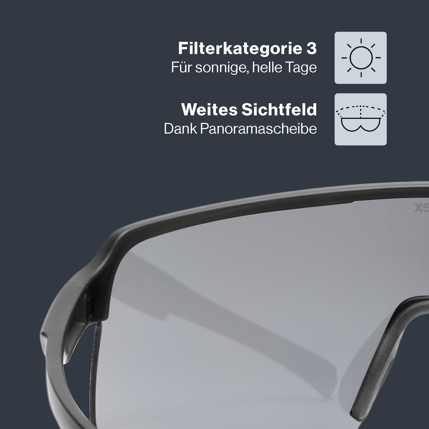 Uvex dyrt sports glasses, black matt/silver mirror, one size - S533095