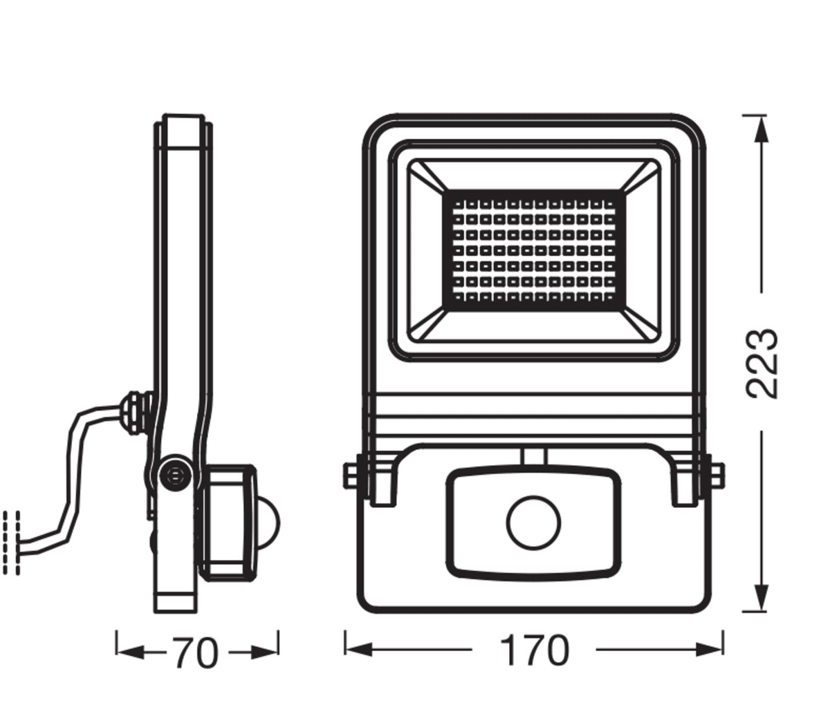 Osram ENDURA Flood Sensor Outdoor Spotlight 50W 3000K Gray IP65 - 4099854659577