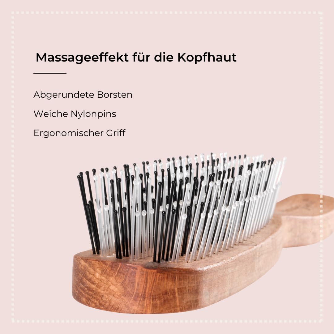 HERCULES SAWMAN - magic brush wood | High-quality scalp brush for gentle detangling without pulling. Ideal for men and women, suitable for wet and dry hair. | Color: wood - 4000165633101