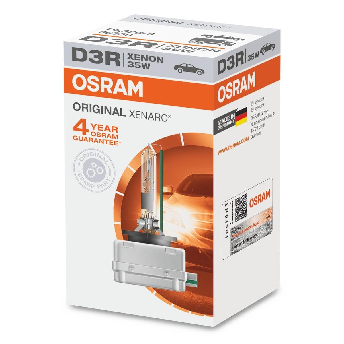 Osram XENARC Osram ORIGINAL D3R, xenon headlight bulb, 4150 K, 66350, 1 folding box