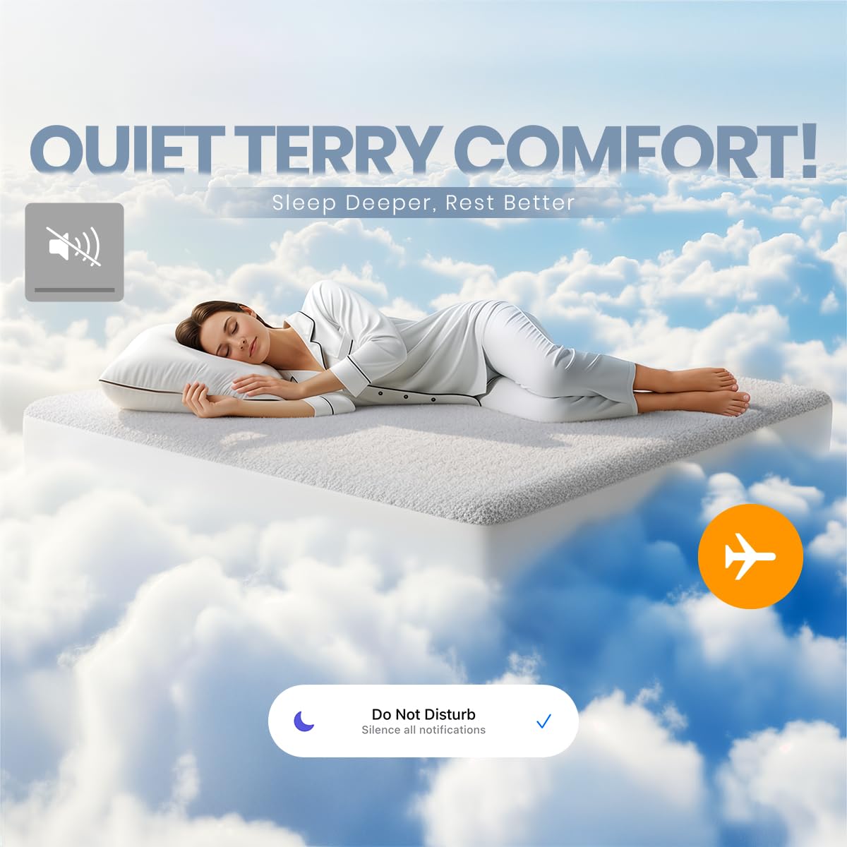 Utopia Bedding mattress protector 137 x 191 x 38 cm waterproof, Oeko-TEX certified mattress topper, breathable, mattress protector, all-round elastic white - UB0048