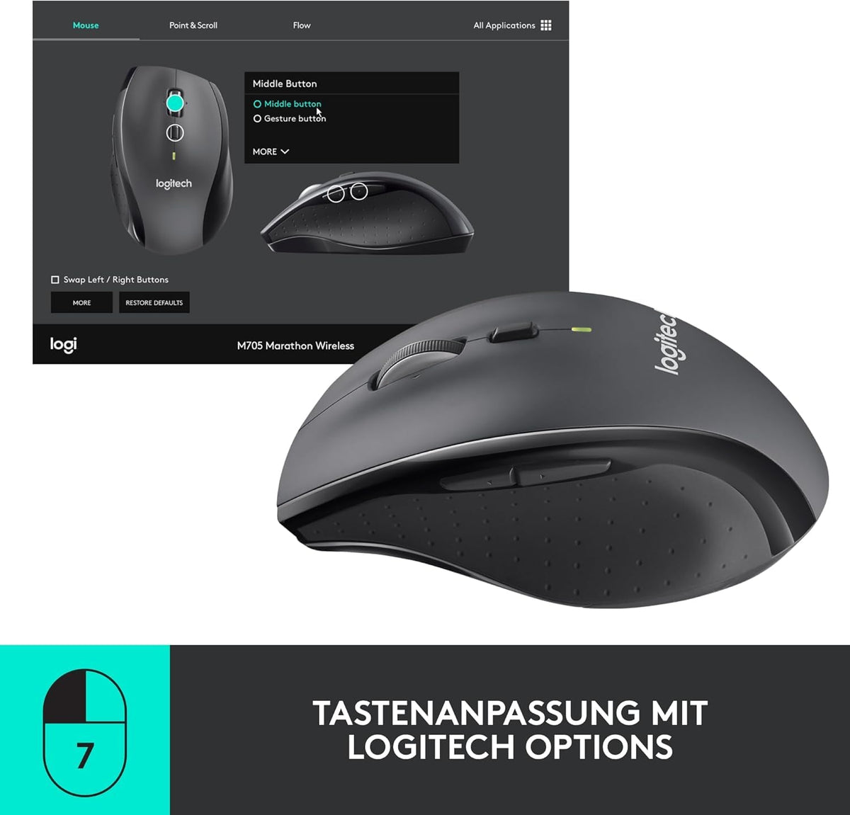 Logitech M705 Marathon Wireless Mouse - 910-001949