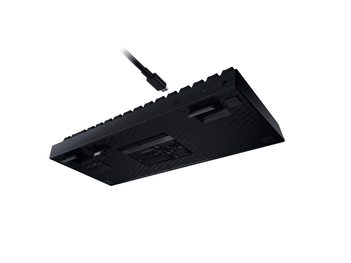 Razer BlackWidow V3 Mini HyperSpeed (Yellow Switch) - Tastatur de gaming mecanică wireless de 65% (Switch-uri mecanice silențioase, Bluetooth, USB-C) cu layout QWERTY US | Negru - RZ03-03890100-R3M1