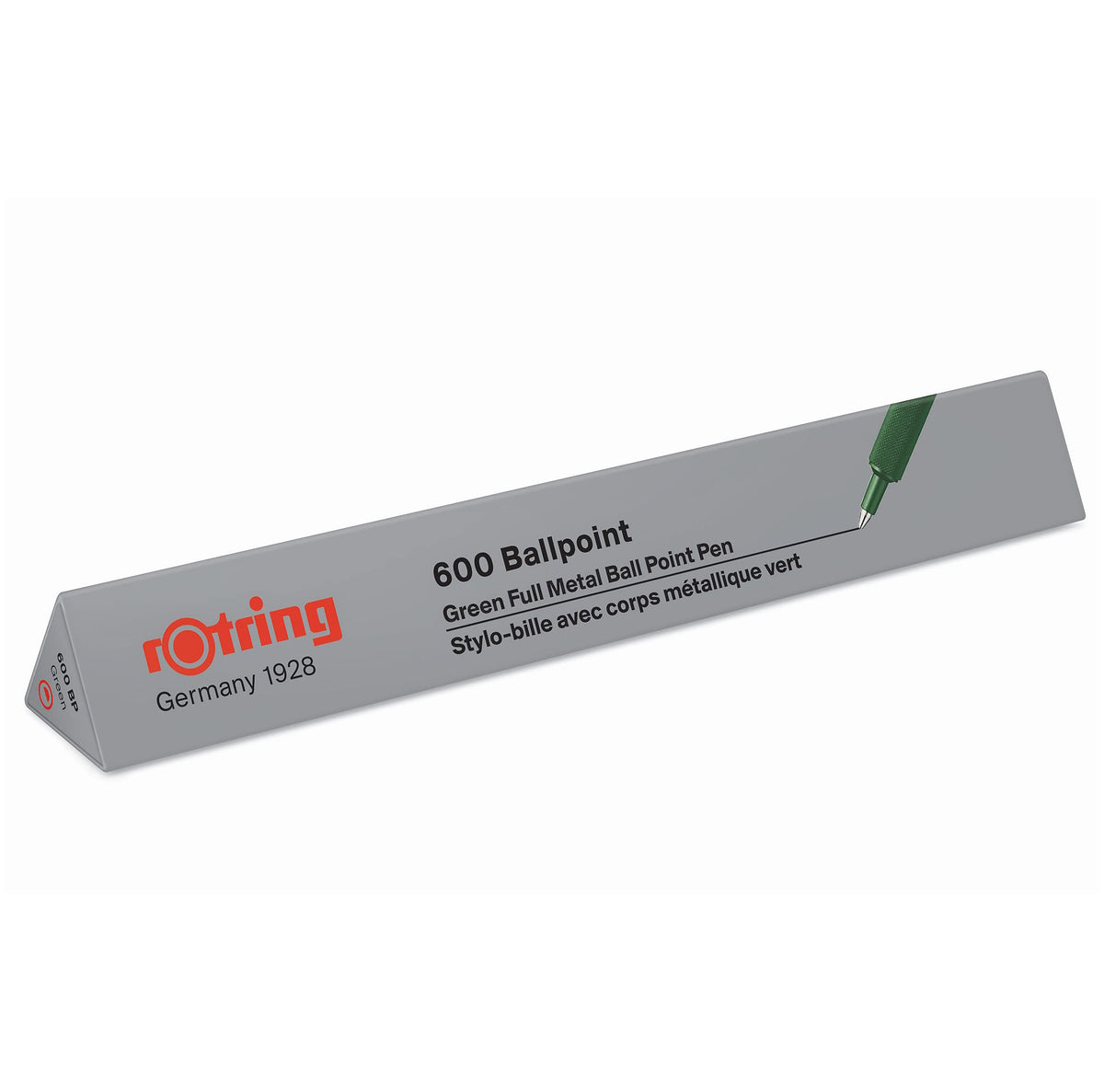 rOtring 600 Ballpoint Pen | Medium Tip | Black Ink | Green Barrel | Refillable - 2114263