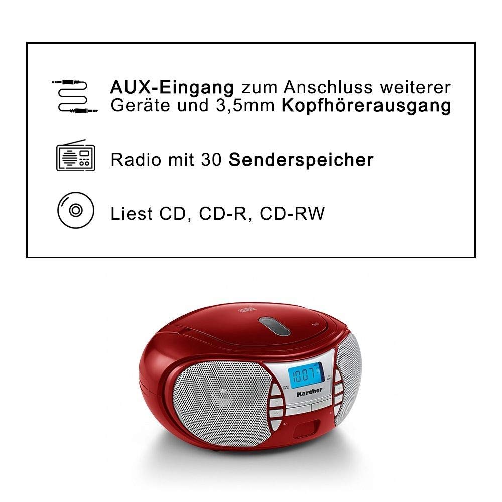 Karcher RR 5025-R - portable radio with CD player, FM, AUX-In, boombox