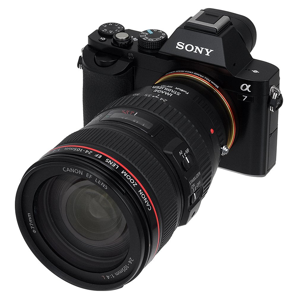 Fotodiox Lens Mount Adapter Compatible with Canon EOS EF and EF-S Lenses on Sony E-Mount Cameras - EOS-SnyE