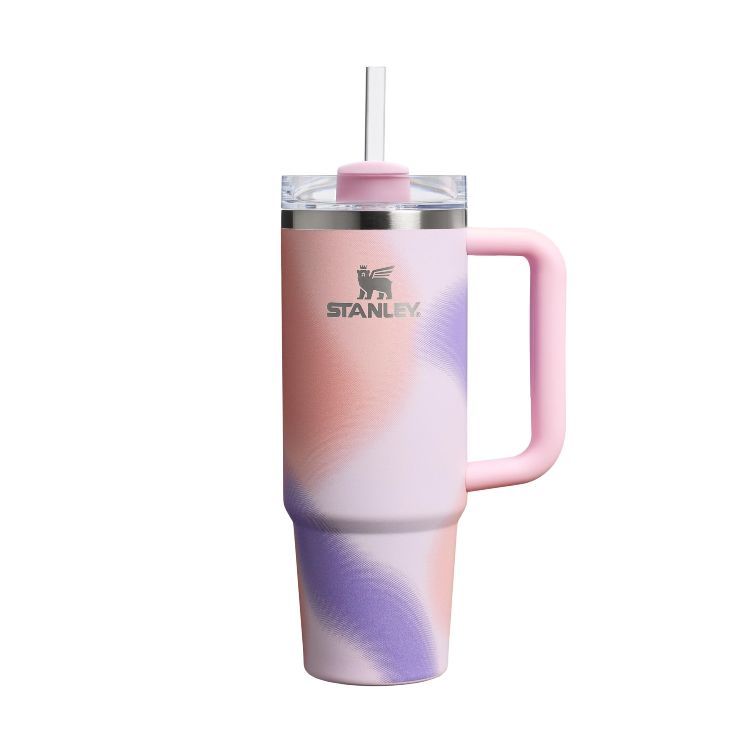 STANLEY 1913 Quencher H2.0 Flowstate Drinking Bottle with Straw 0.89L - Thermo Mug Cools Up to 9 Hours, 40 Ice Cooled - Thermos Bottle BPA Free Stainless Steel - Rose Petal Motion - 10-10829-402