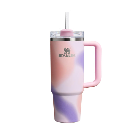 STANLEY 1913 Quencher H2.0 Flowstate Drinking Bottle with Straw 0.89L - Thermo Mug Cools Up to 9 Hours, 40 Ice Cooled - Thermos Bottle BPA Free Stainless Steel - Rose Petal Motion - 10-10829-402
