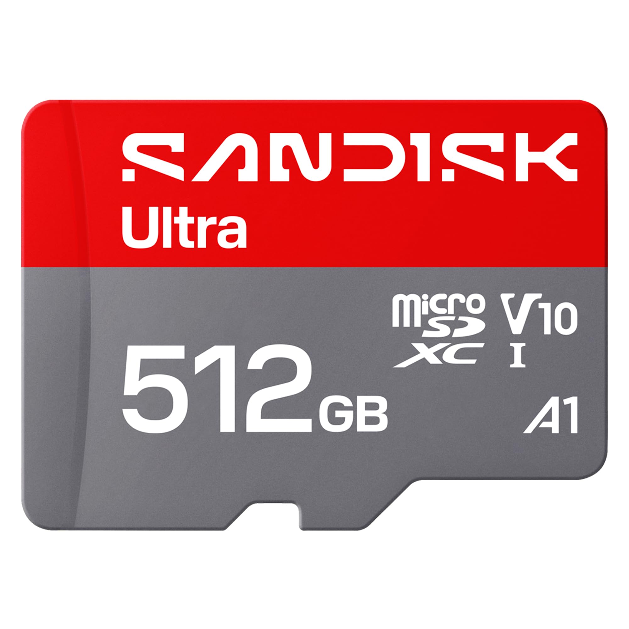 SANDISK Ultra microSDXC 512GB, UHS-I card + SD adapter (up to 195MB/s read, Full HD video, V10, U1, C10, A1) card for Android smartphones or tablets, cameras and laptops - SDSQUJQ-512G-GZ6MA