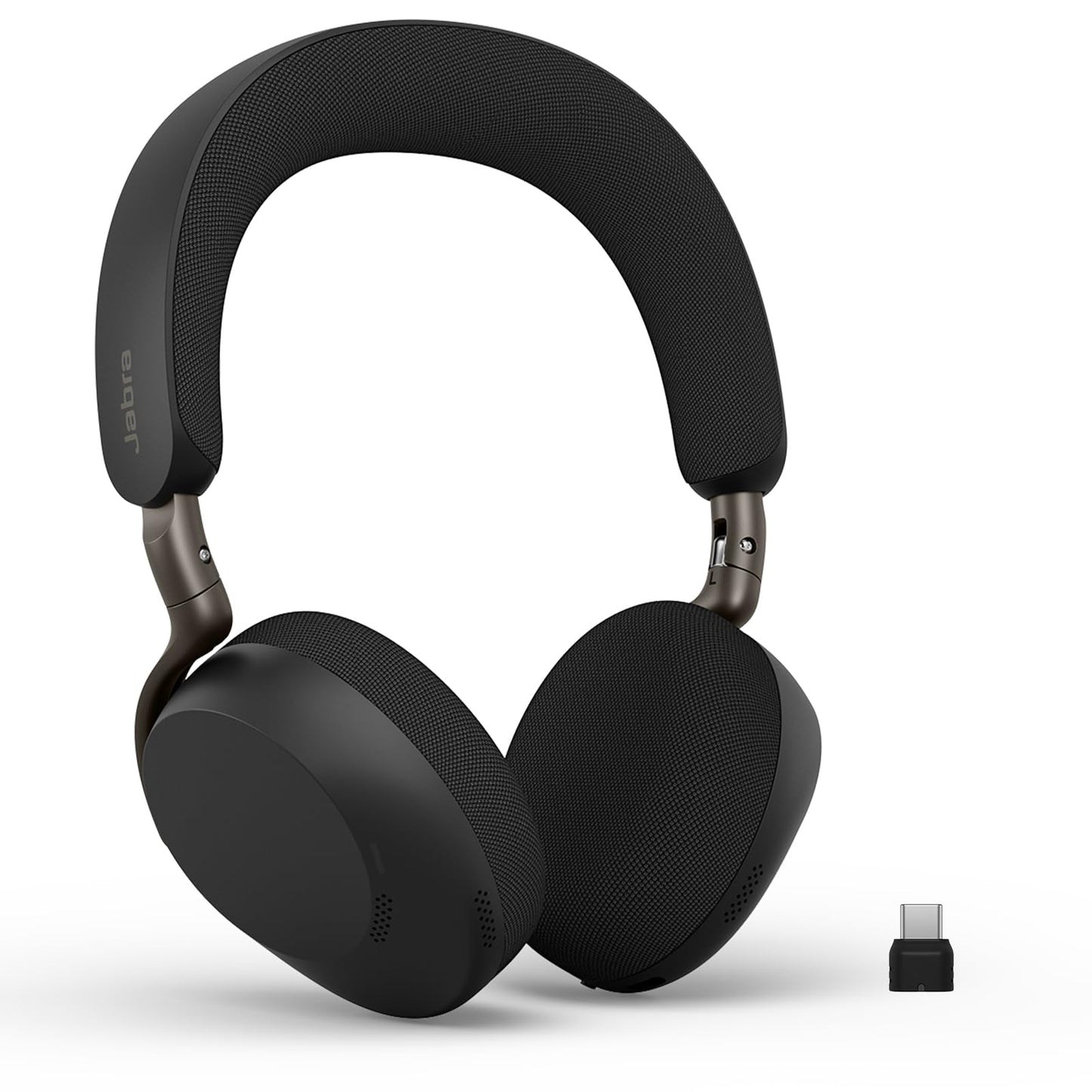Jabra Evolve3 75 on-ear Bluetooth headset wireless with microphone for office, USB-C, AI voice call, advanced active noise cancellation, 22h battery, for online meeting apps, black - 37599-989-899