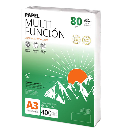 A3 Paper 80g 400 Sheets, Multifunctional Paper for Printers, Paper for Projects, Illustration, Lettering, Professional Creative Projects, A3 Office Paper, School Supplies - Ofituria (80g, 400 Sheets) - COM0574