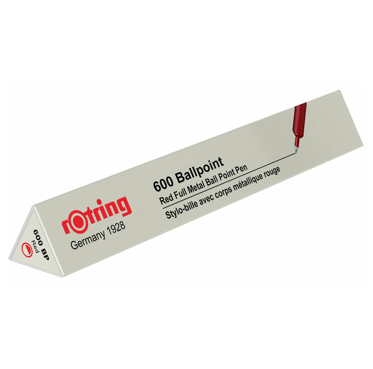 rOtring 600 Ballpoint Pen | Medium Tip | Black Ink | Red Barrel | Refillable - 2114261