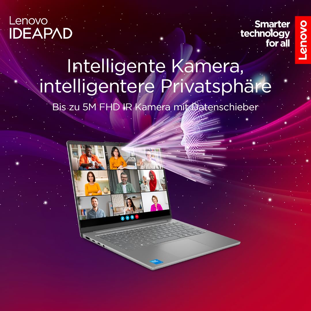 Lenovo IdeaPad Slim 5i Laptop | Ecran OLED WUXGA de 14" | Intel Core i7-13620H | 16GB RAM | 512GB SSD | Intel UHD Grafik | Windows 11 Home | QWERTZ | Luna Grau | 3 luni Premium Care - 83HR005FGE