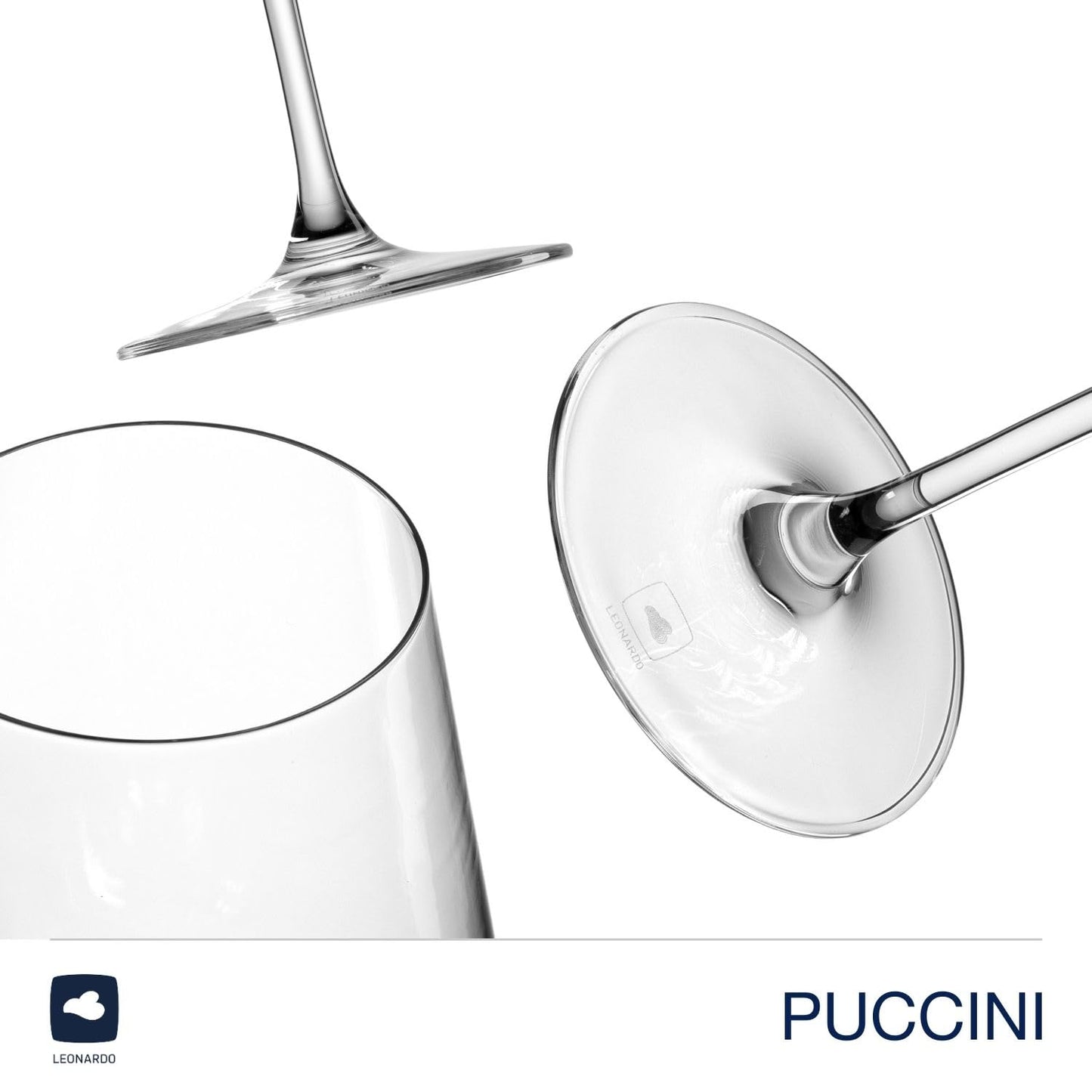 LEONARDO HOME PUCCINI white wine glasses (set of 6) incl. polishing cloth • Scratch-resistant wine glasses (560 ml) • Dishwasher safe & durable • Timeless glasses for white wine • Puccini white wine glass • 040977